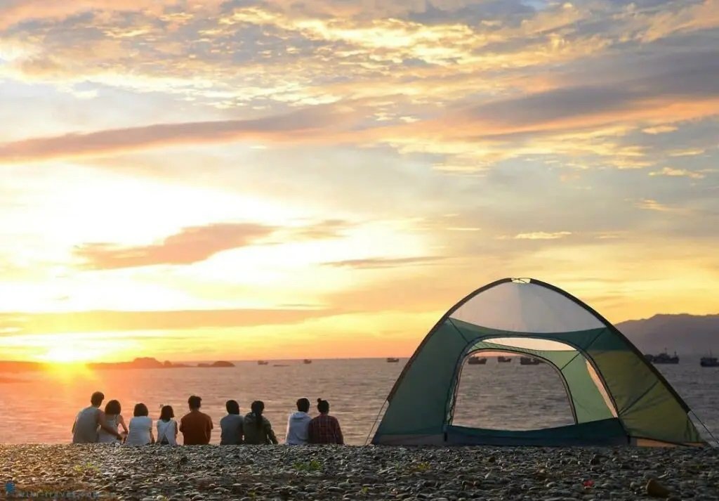Beachfront camping at Kim Quy Island